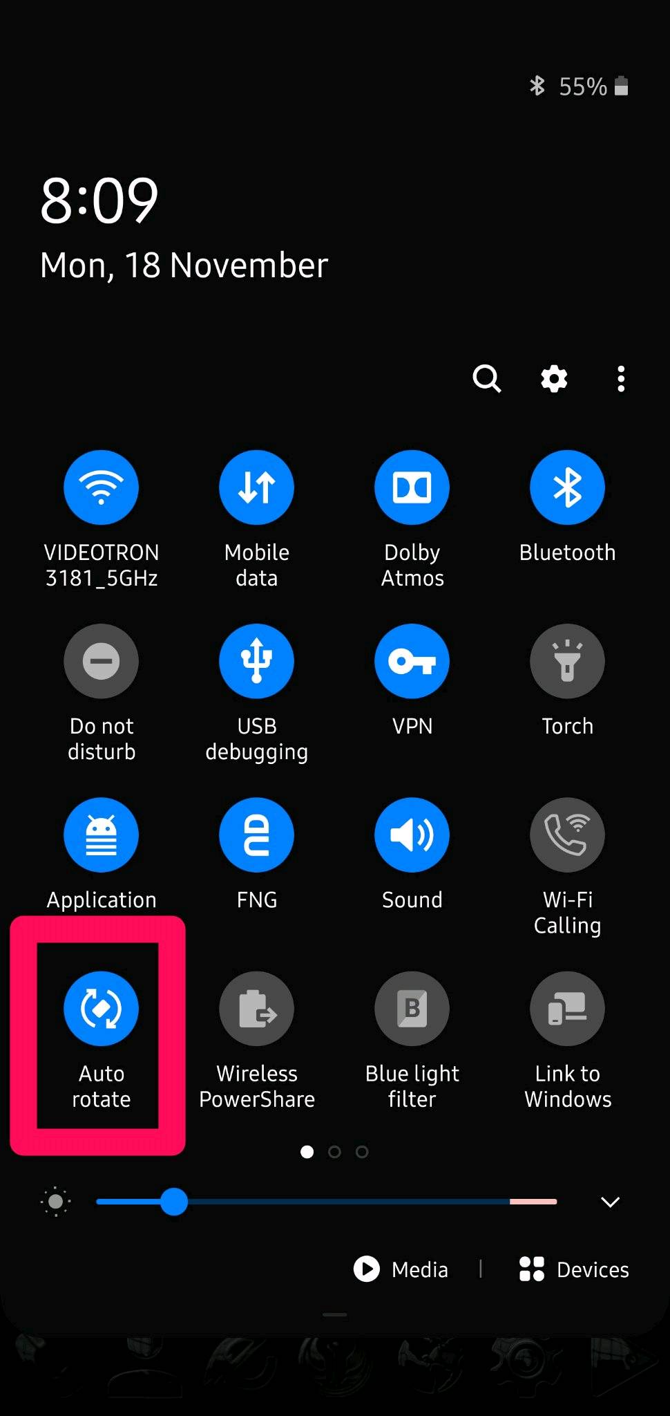 auto rotate samsung a50