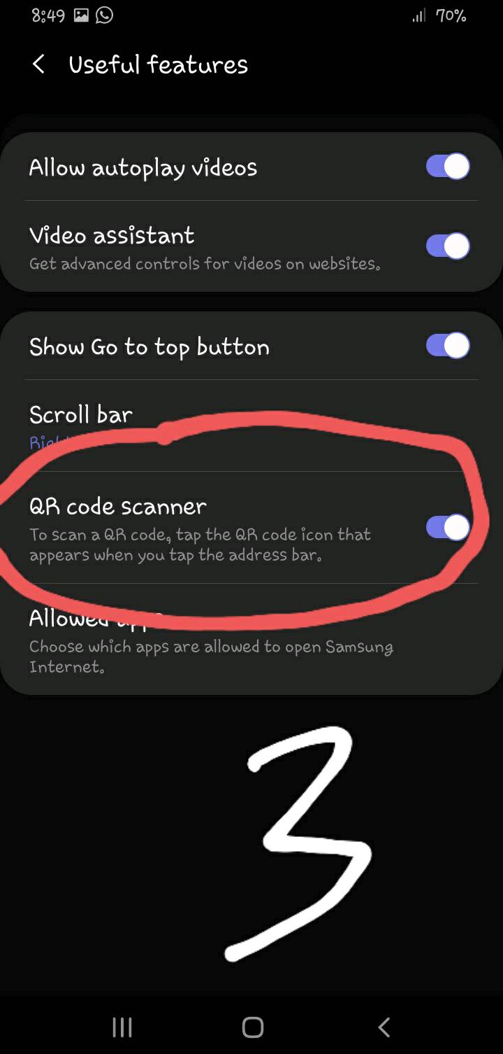 Cara Scan QR Code (A20) - Samsung Members