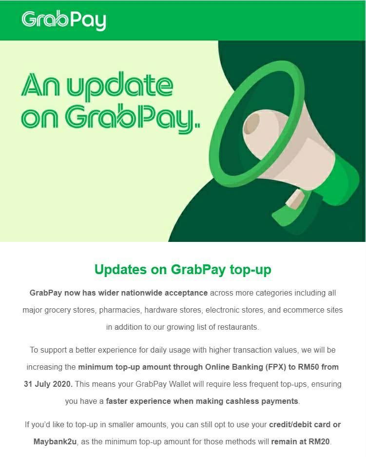 GrabPay will soon not let you to top up less than  - Samsung 