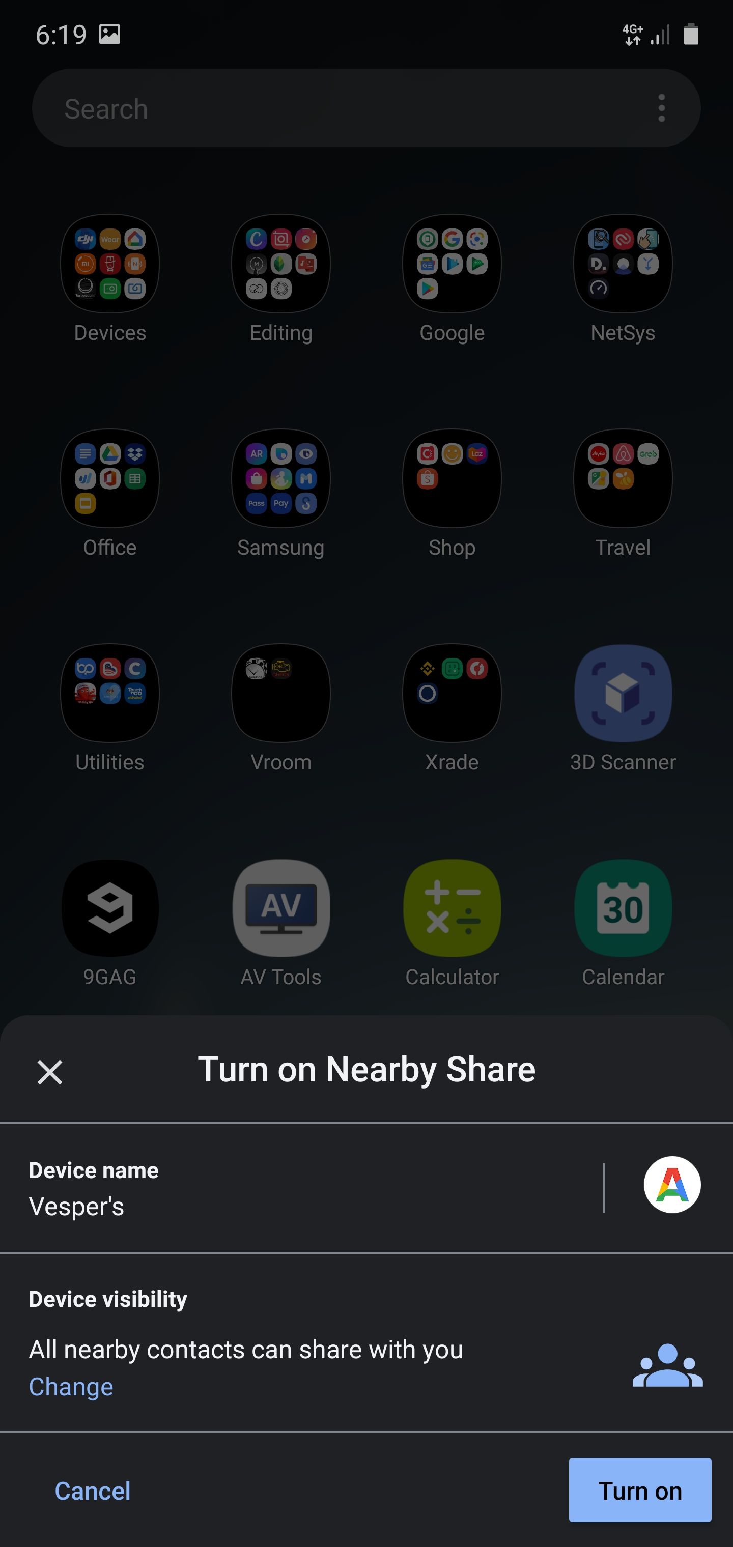 Google's Nearby Share Enabled - Samsung Members