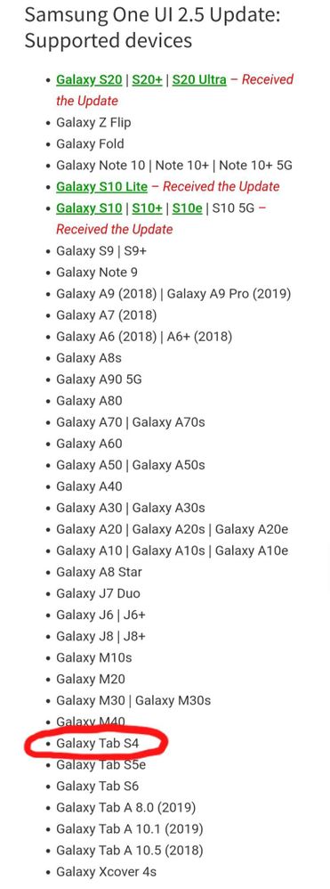 Solucionado: ¿one ui 2.5 en galaxy tab s4? - Samsung Members