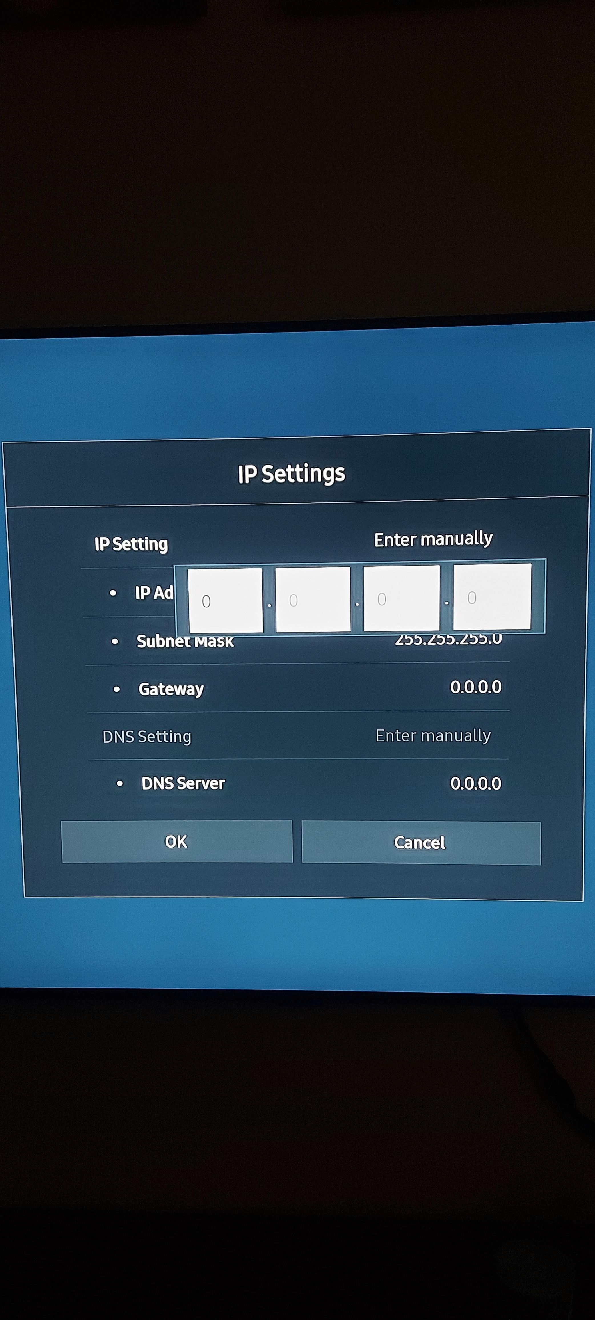Not able to config a manual IP address in Samsung ... - Samsung Members