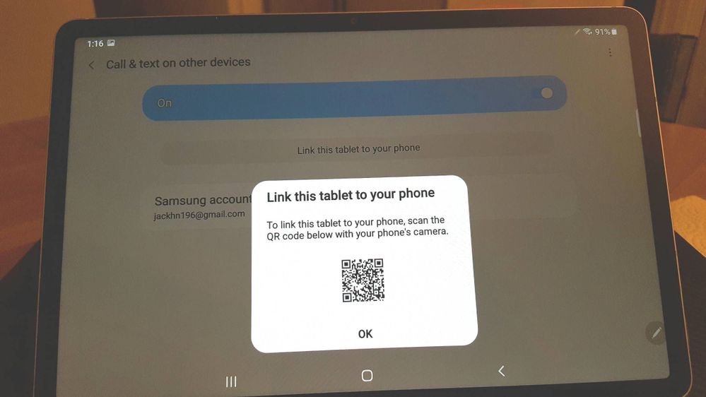 Call and text on other devices- Link tablet SAMSUN... - Samsung Members