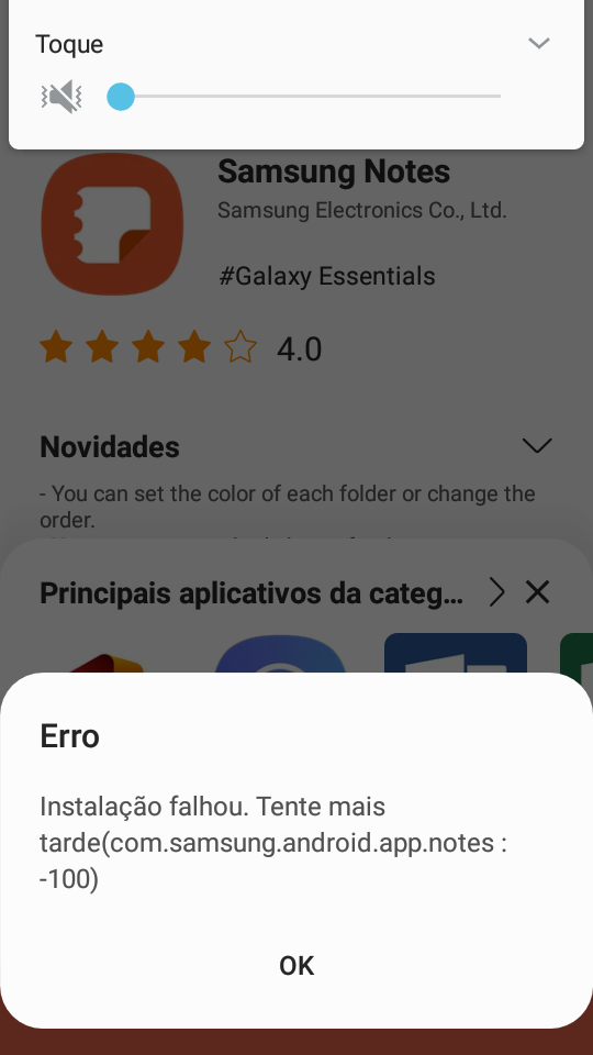 Como resolver um erro ao baixar um aplicativo da Galaxy Store