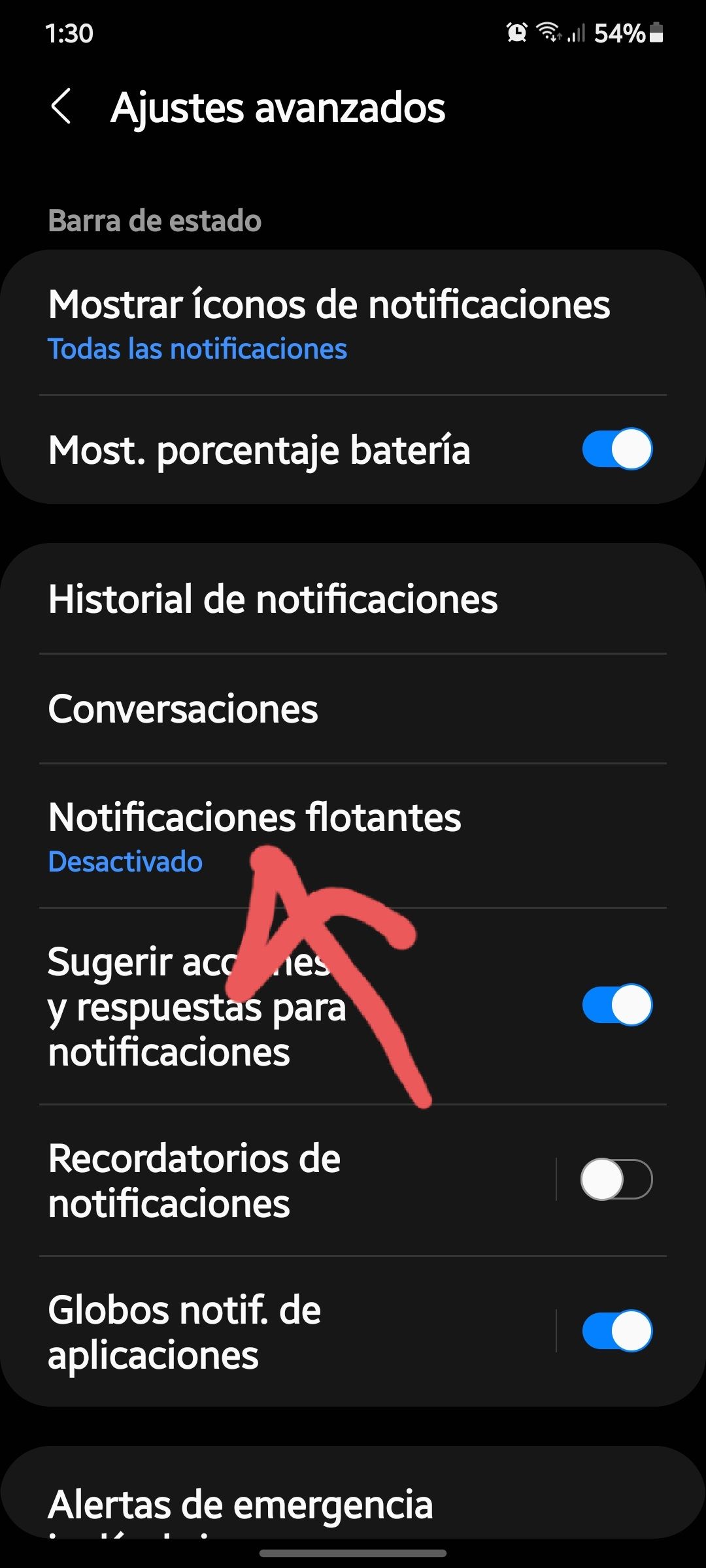 Burbujas de chat en messenger Samsung Members