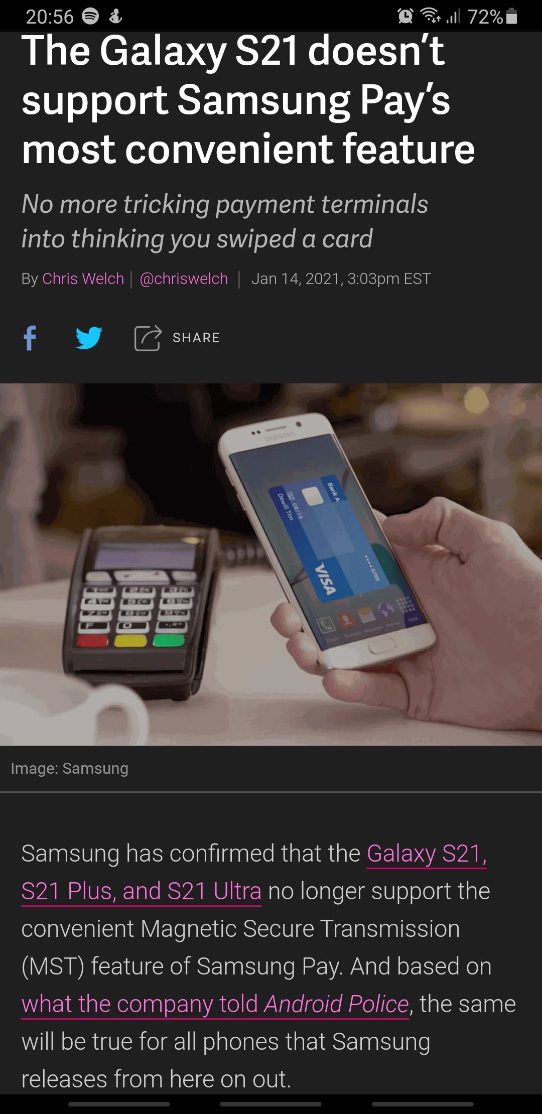 samsung pay not working on s21 ultra