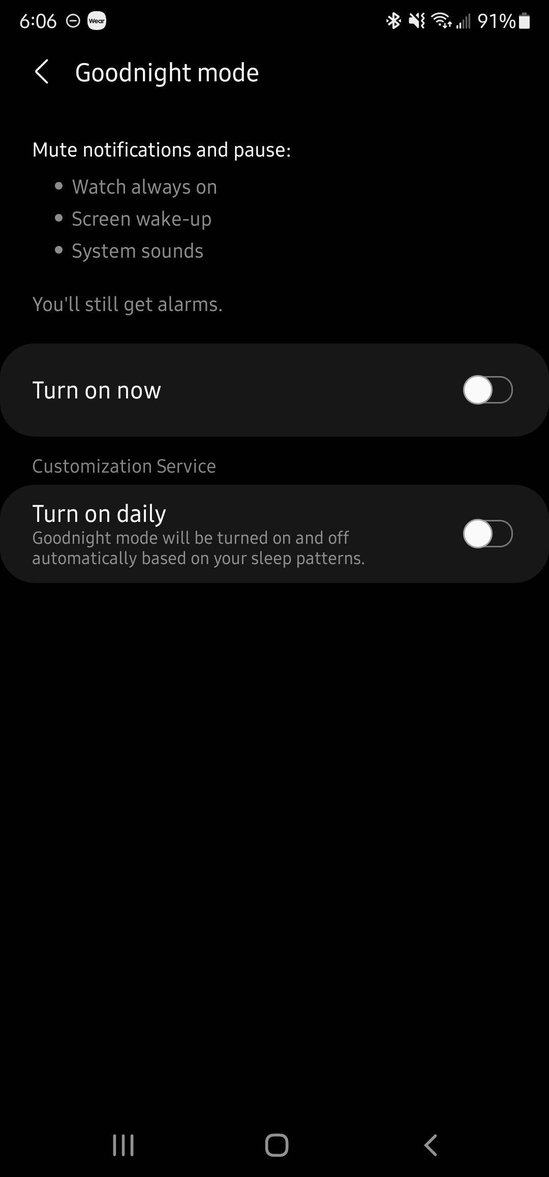 No more automatic goodnight mode Samsung Members
