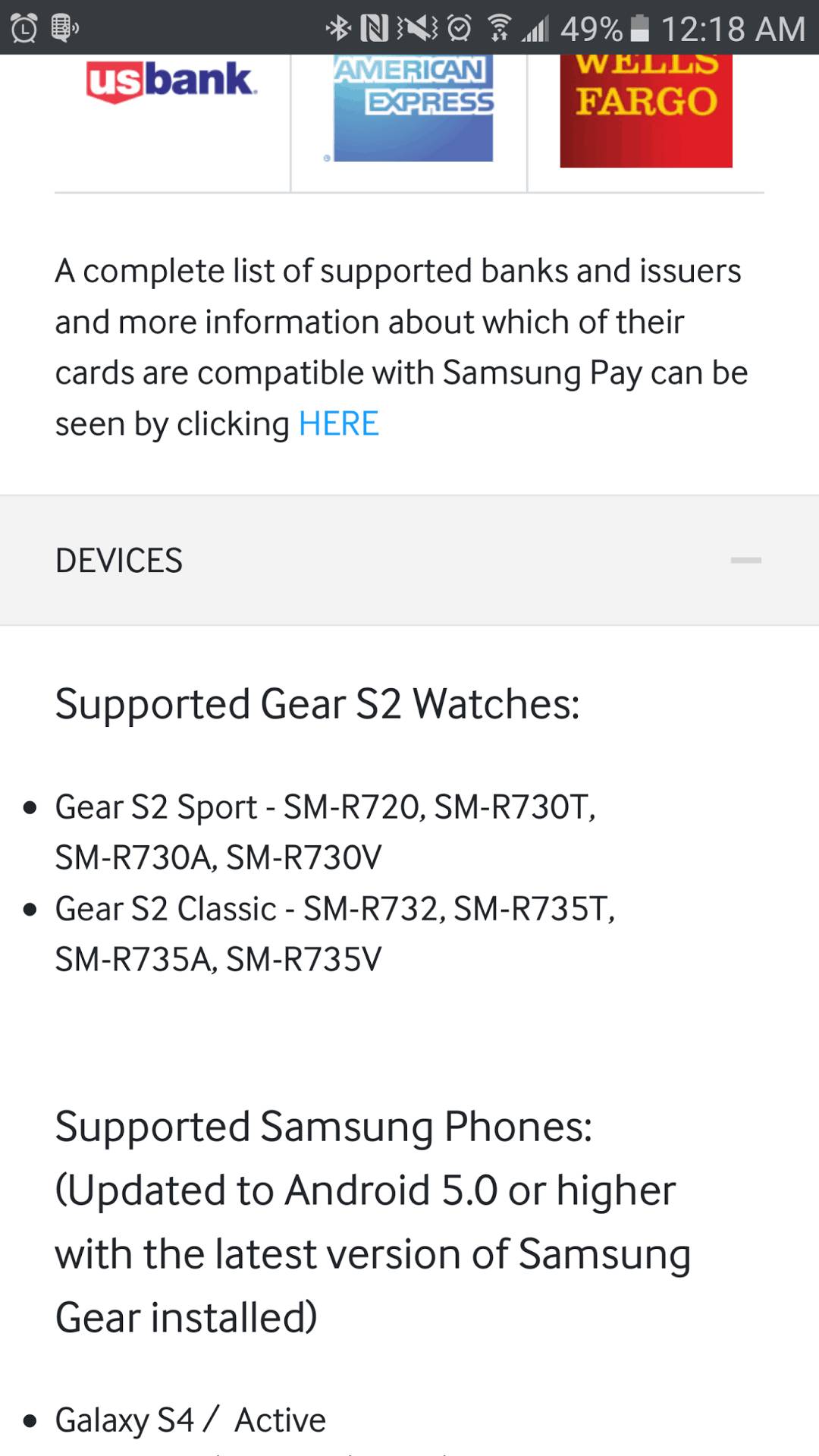 Samsung pay not cheap working on gear s2