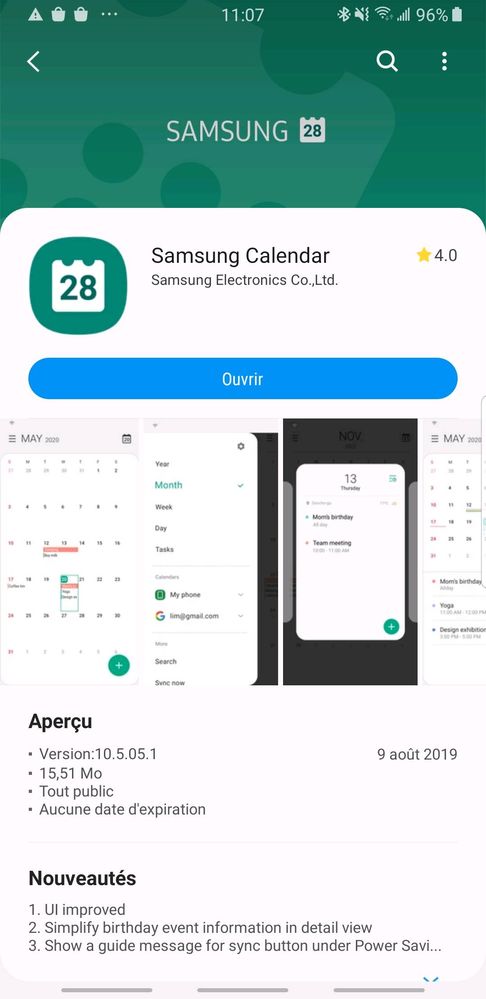 [EN/FR] [Update] Samsung Calendar App Samsung Members