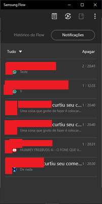 Notificações da Barra do celular