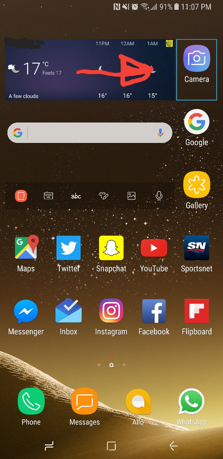 Blue box around Icon on home screen - Samsung Members