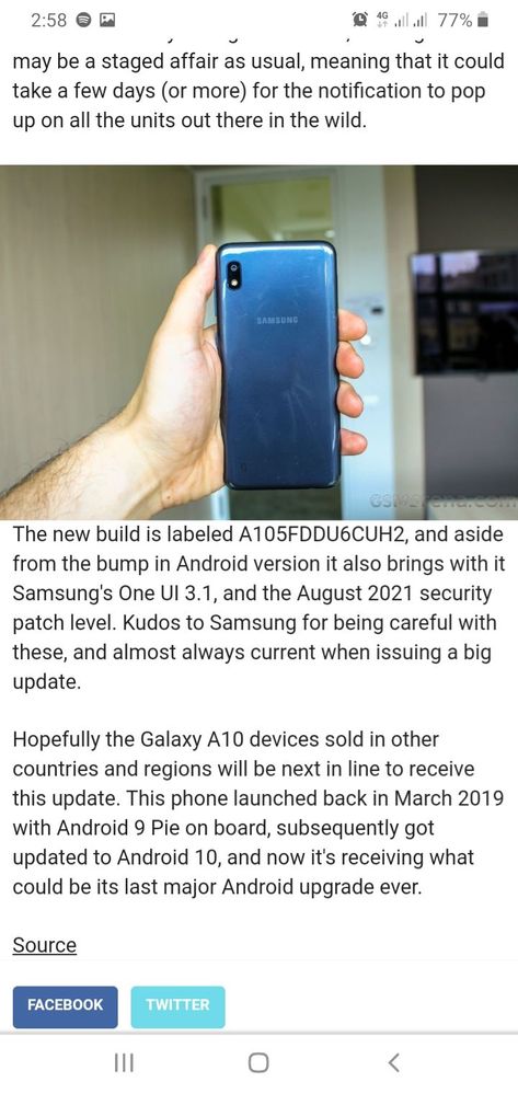 Samsung Galaxy A10 could be its last Major update ... - Samsung Members