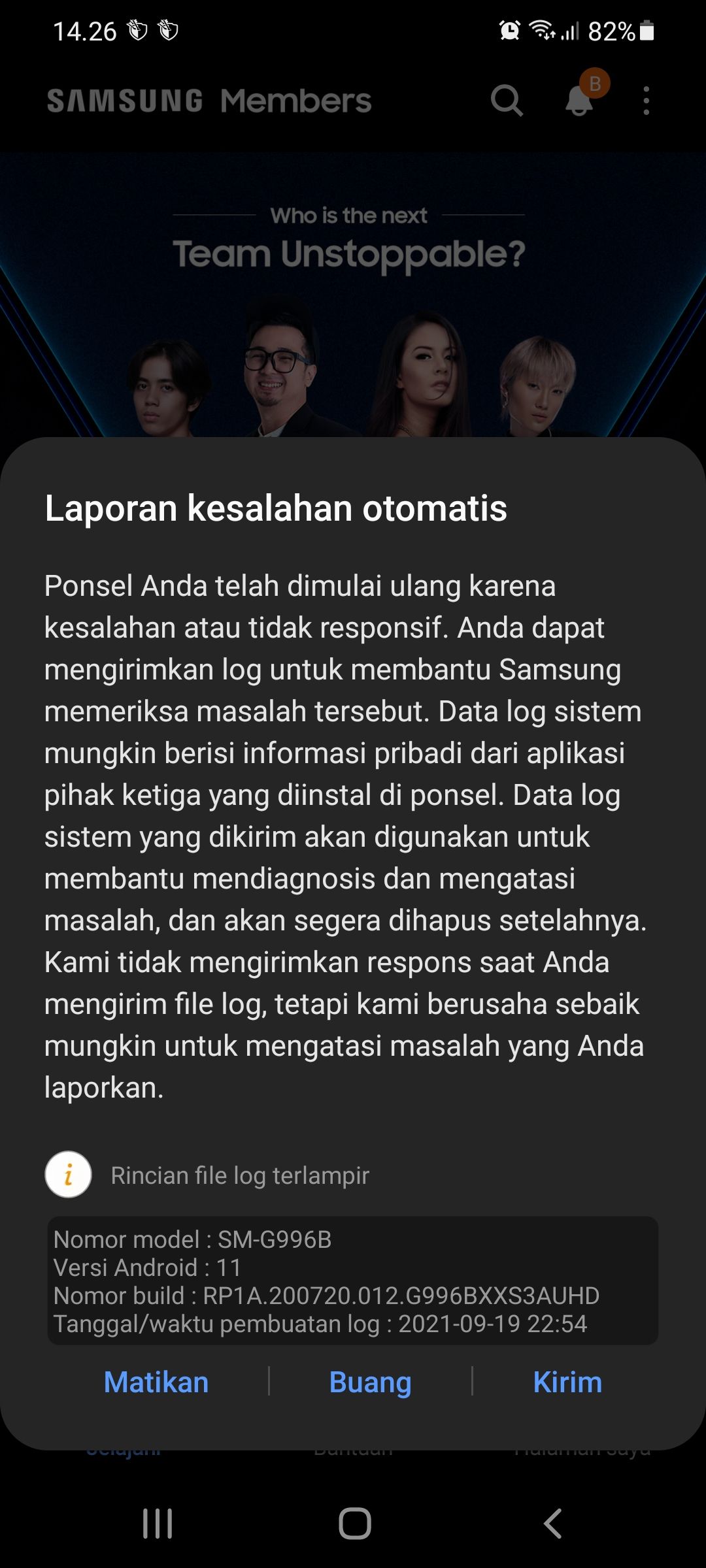 S21 Ultra freeze Dan Restart Samsung Members