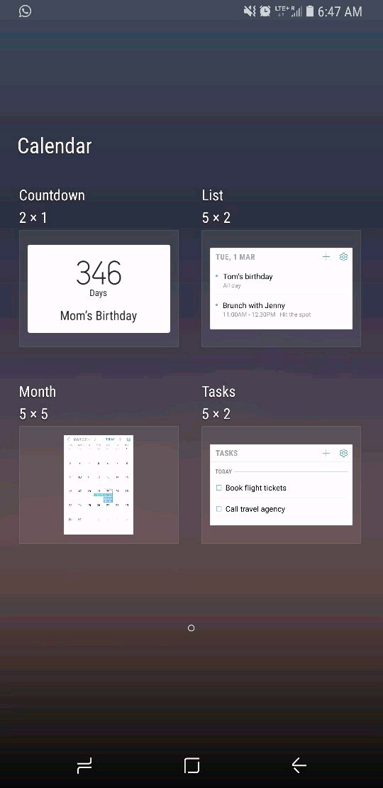 Calendar Agenda View - Samsung Members