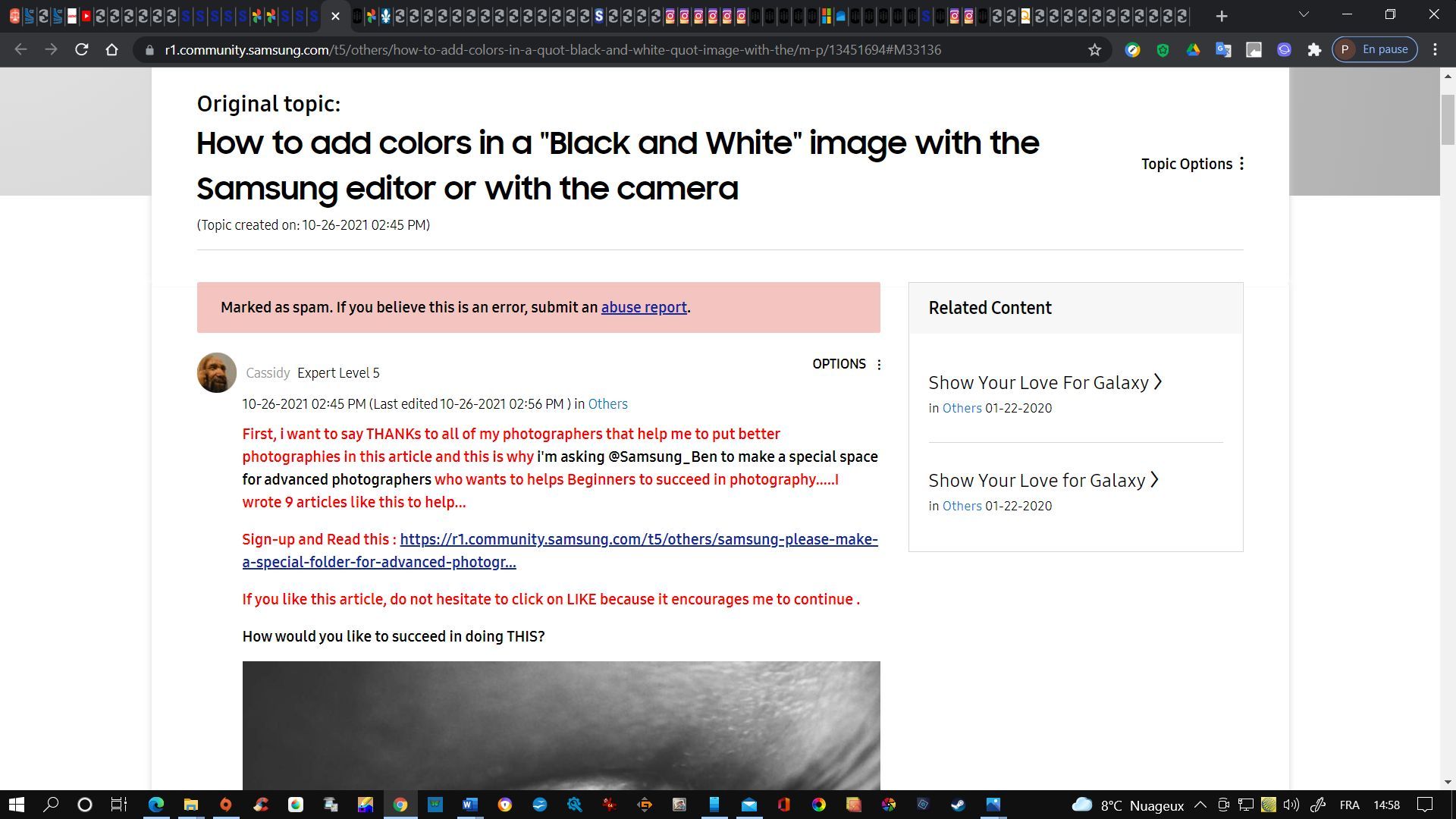 Put colors in Black and White photography Samsung Members