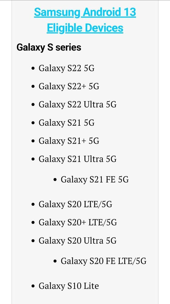 Android 13 5.0 list update - Samsung Members