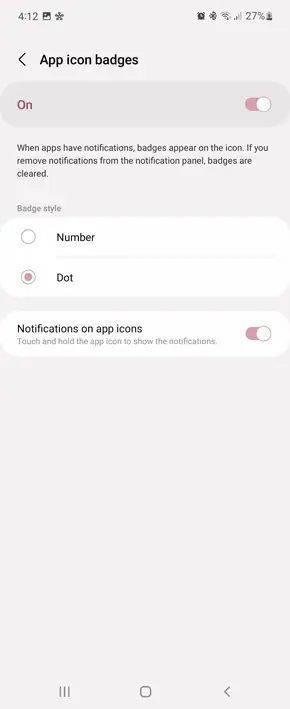 How to enable app icon badges in Samsung Galaxy a02