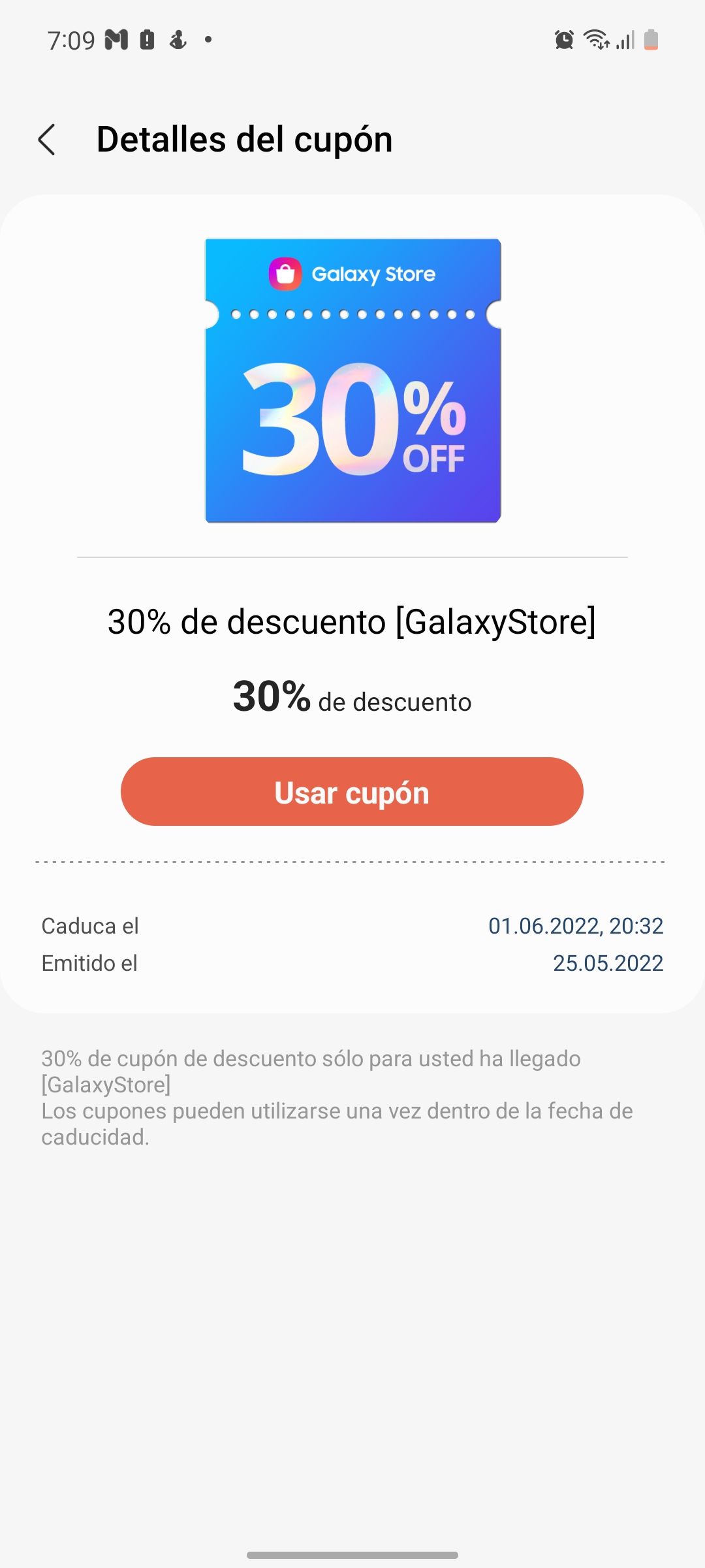 Cupón Galaxy Store - Samsung Members