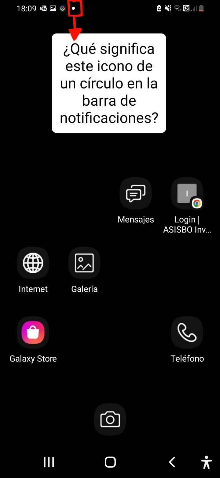 Qué significa el icono de un círculo en la barra ... - Samsung Members, image size:720x1560