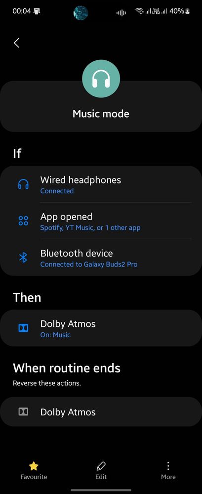 Bixby routine, underappreciated apps for some, but a very useful tool for power user, you can create this routine for your audio automated configuration for good listening experience