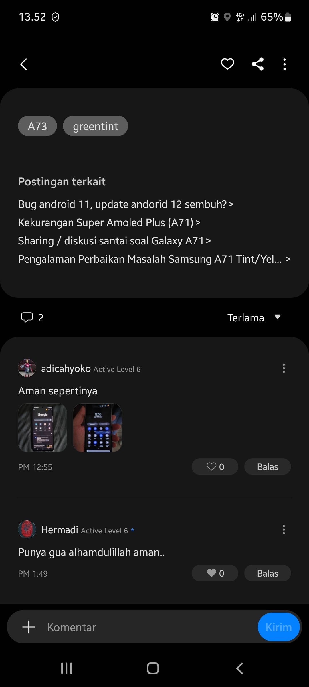 Green tint Samsung Members