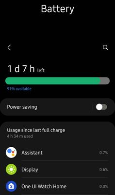 My estimated battery life at 91%, it really lasts 30 hours in a 1-hour single full charge.