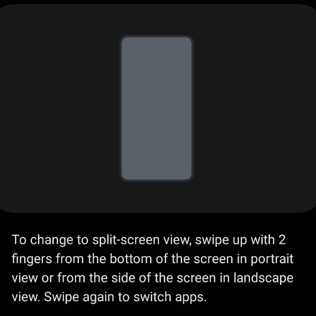 Swipe to split screen with two fingers Samsung Members