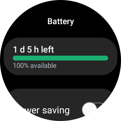 Available battery life on 100%