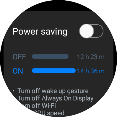 Difference betweeen Power Saving: On/Off