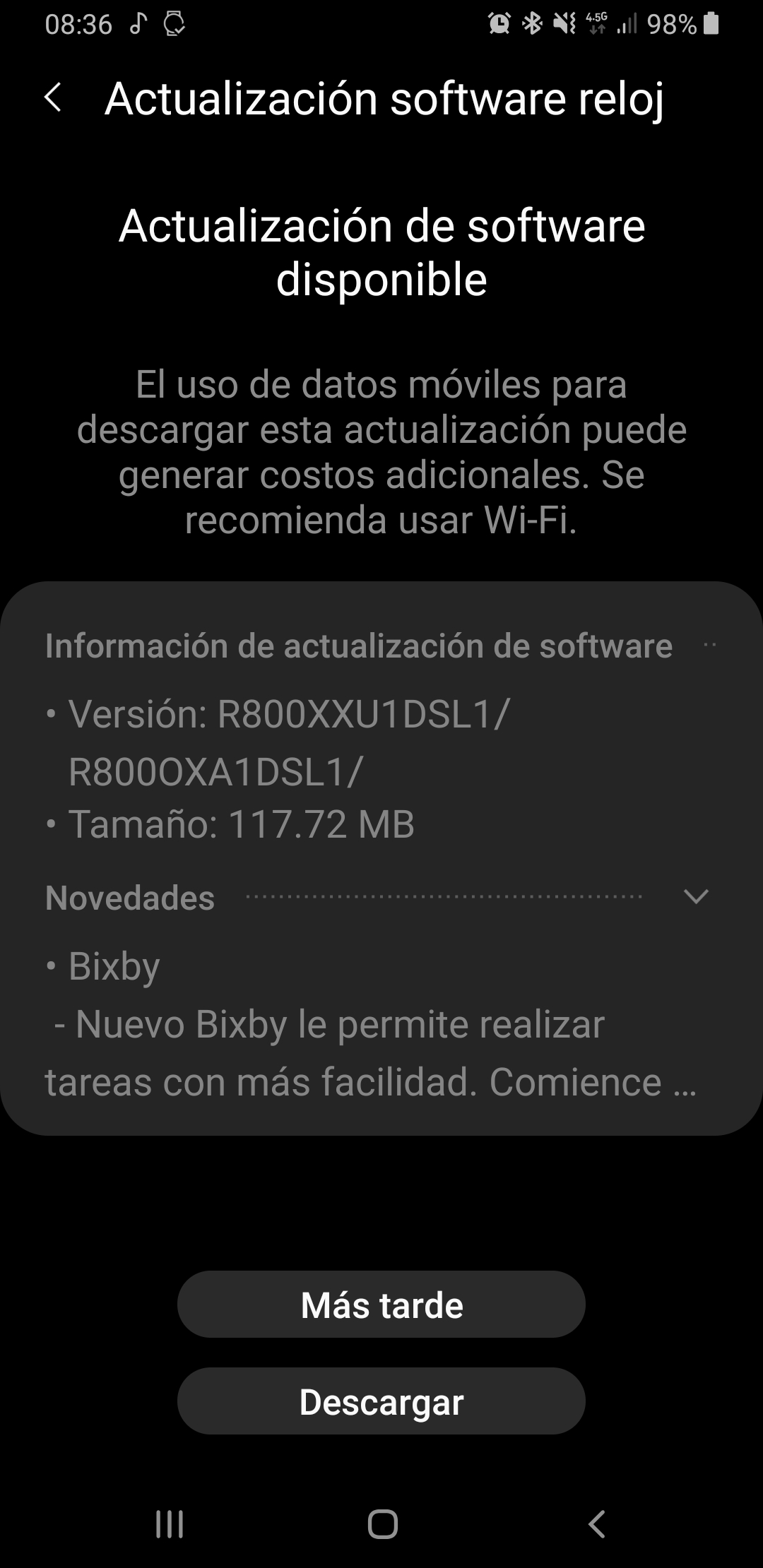 actualizacion galaxy watch - Samsung Members