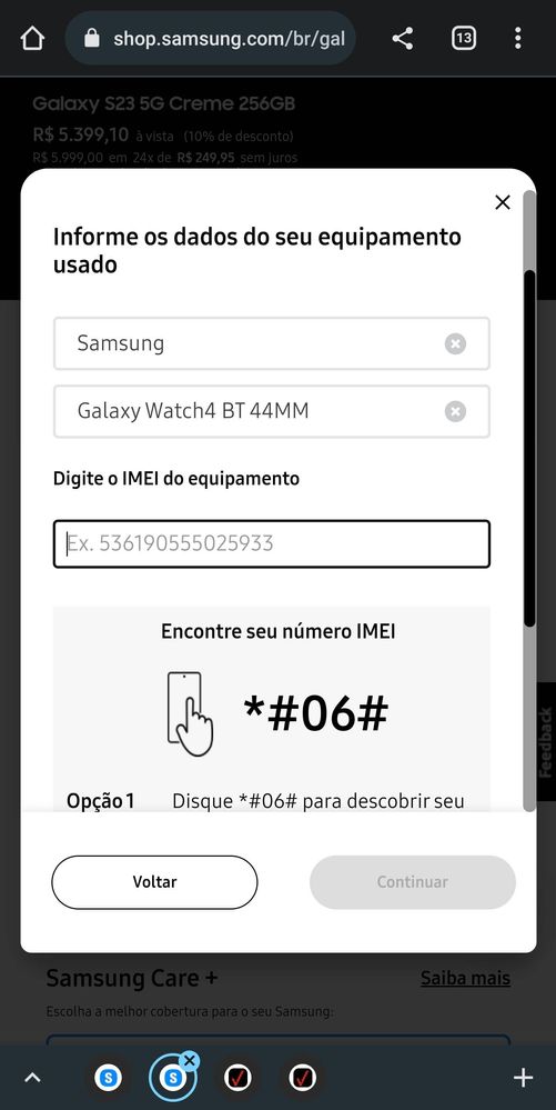 Dúvida sobre imei galaxy watch 4 bt 44mm - Página 2 - Samsung Members