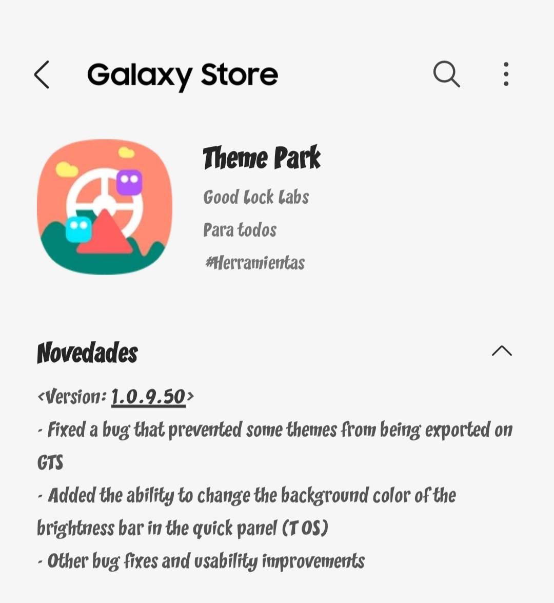 Theme Park versión 1.0.9.50 - Samsung Members