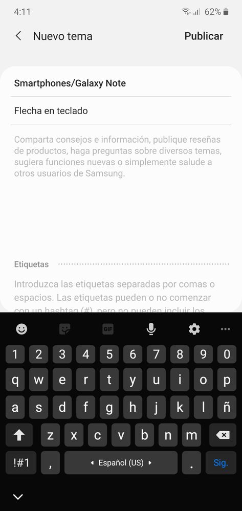 Solucionado: Re: Flecha teclado - Samsung