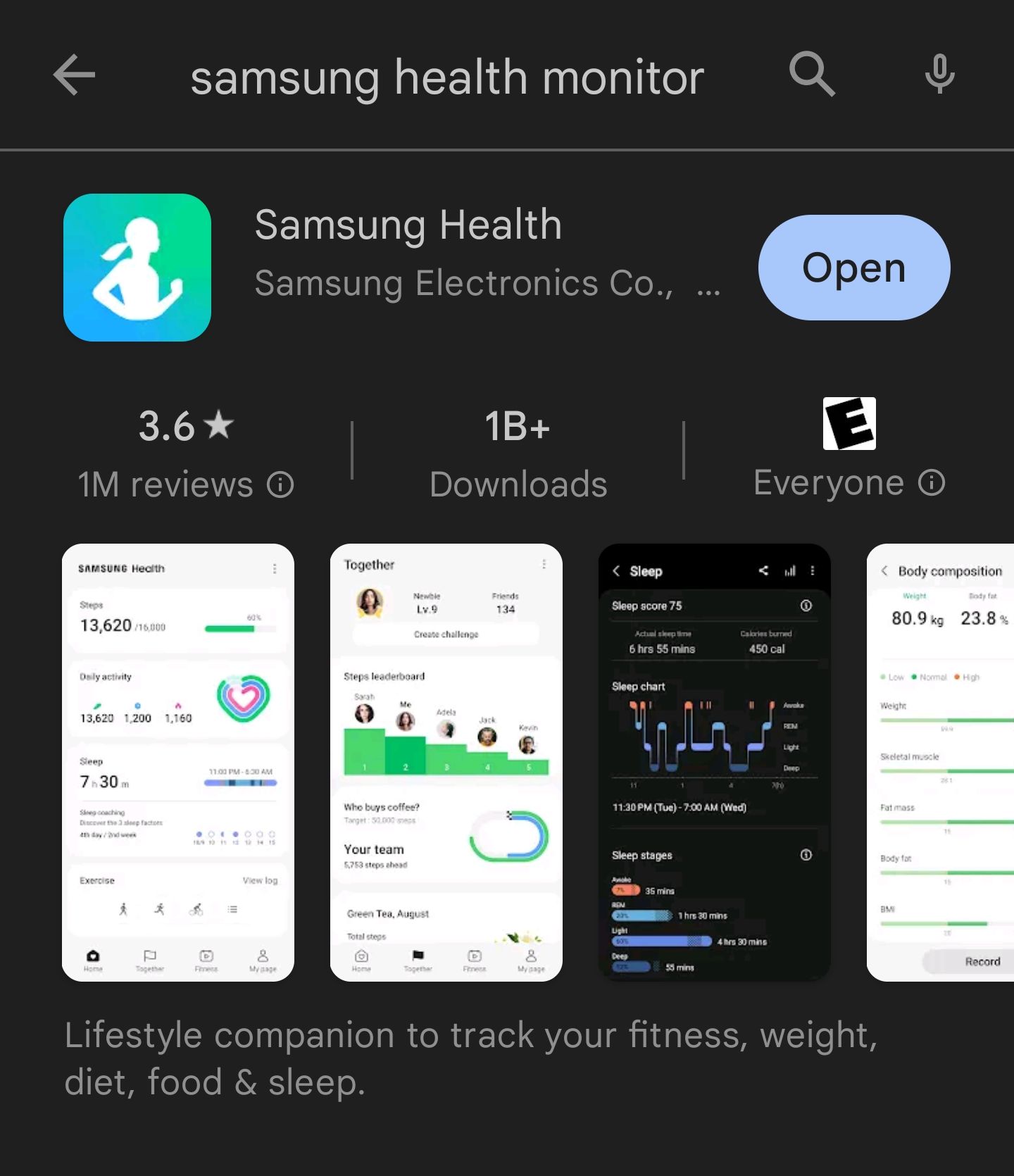 Samsung health monitor online app android