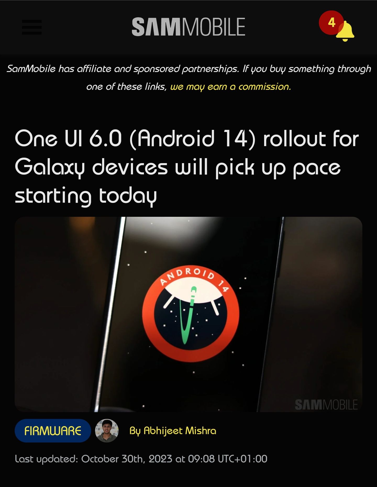 According to Sammobile.com One UI V6.0 Stable is I - Samsung