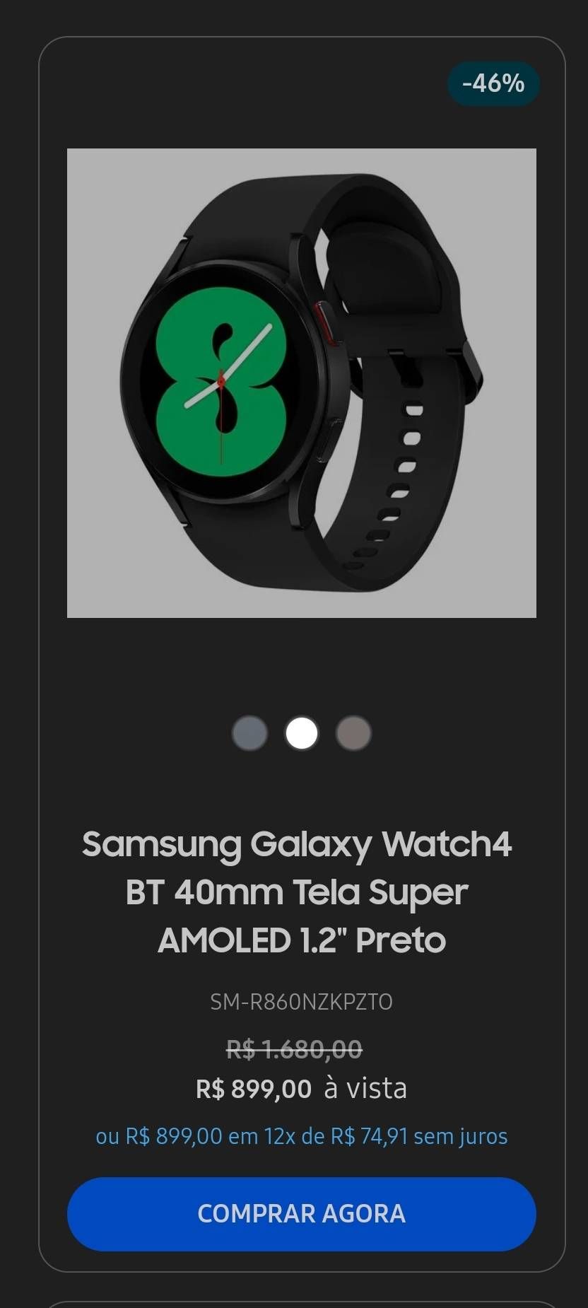 Galaxy Watch4 BT 40mm - Preto