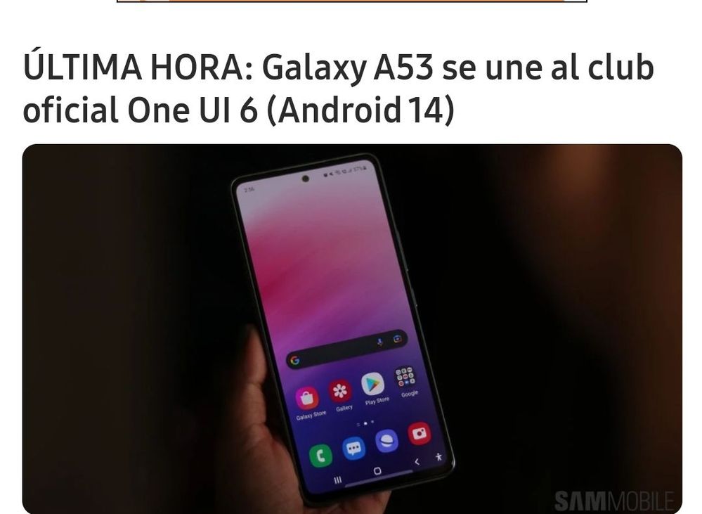 El Samsung Galaxy A53 5G también se actualiza a Android 14 con la Beta de  One