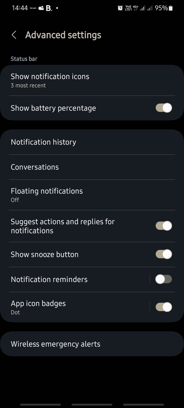 Battery settings Samsung Members