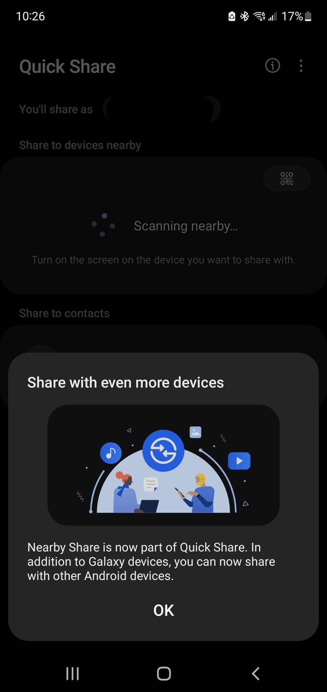 Cannot Send Files via QuickShare - Samsung Members