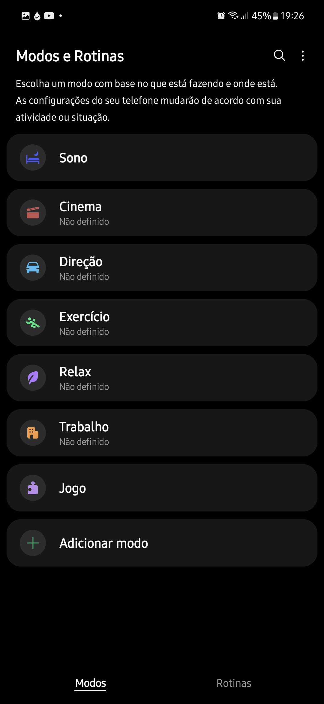 Modos e Rotinas. - Samsung Members