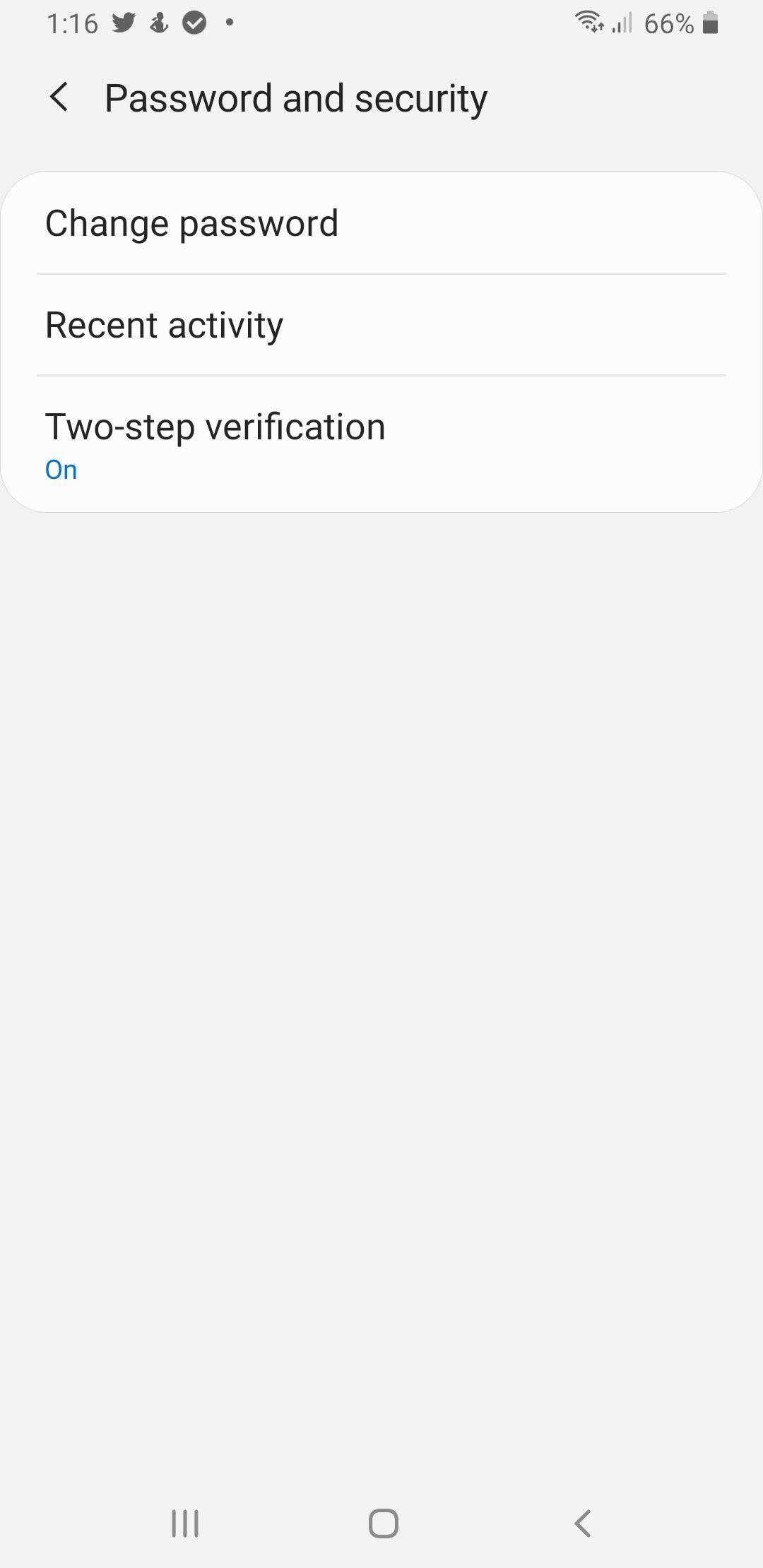 samsung account two step verification old number