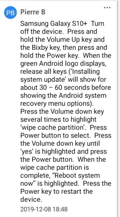 wipe cache partition s10